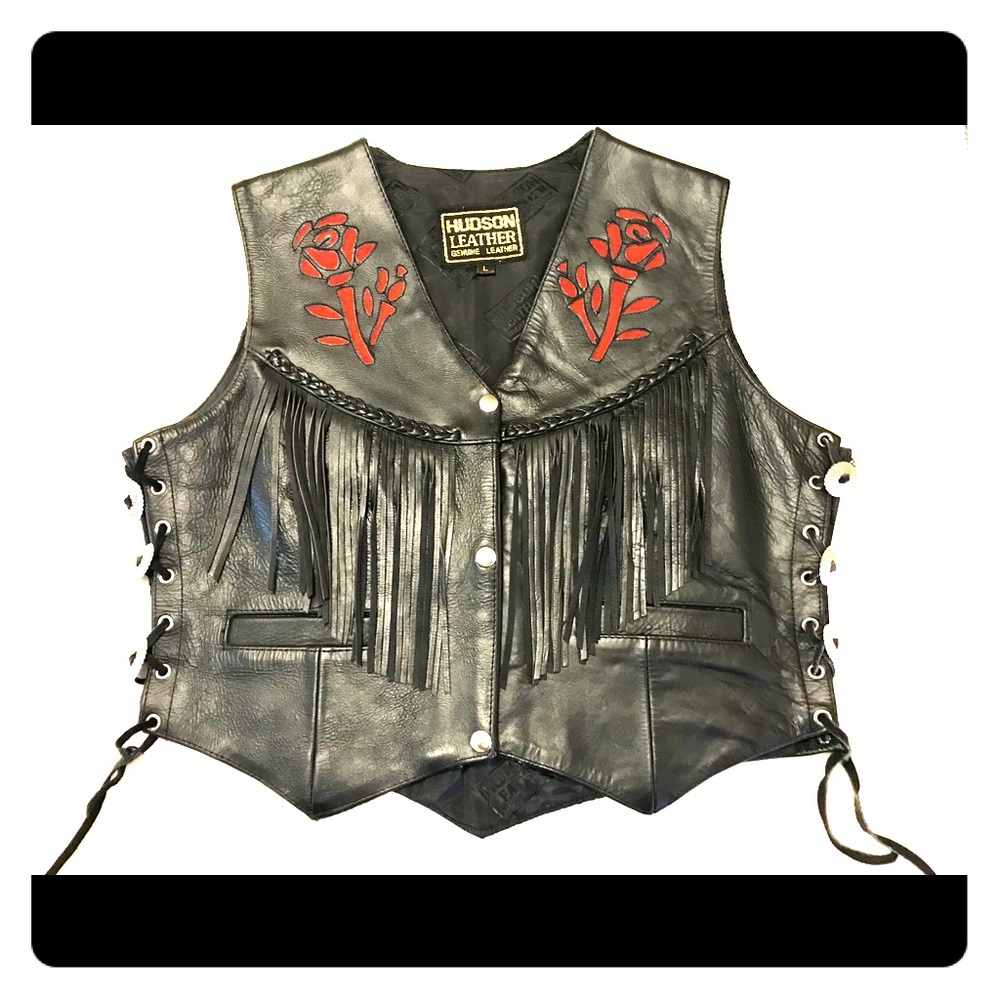 Genuine Leather Women’s Biker Vest